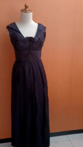 GAUN maxi long dress wanita hitam M cewek MEWAH kutung PESTA