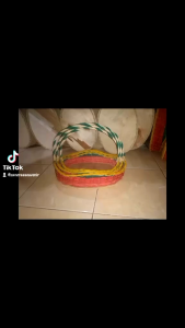 1 Set isi 3 Keranjang Rotan/buah/Parsel model Ombak /Keranjang buah Isi 3