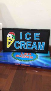 ป้ายไฟLED ป้ายไฟสําเร็จรูป ป้ายไฟOPEN ป้ายไฟเปิดร้าน ไอศกรีม ป้ายไฟLED- Ice cream