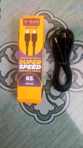 VGEN Kabel DATA Charger Type C To Type C V-Gen VGC-62 Super Speed Panjang 1M Cable