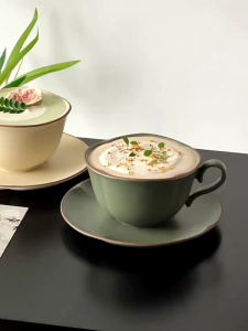 Bộ tách sứ cao cấp dùng làm tách cafe latte tách trà nóng TS05-330ml