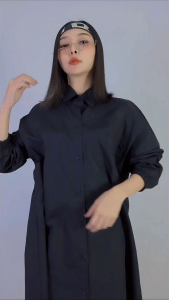 เดรสเชิ้ตหลังรูด ยาว