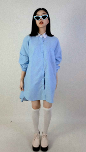 Monkey Funky Ruched Back Dress เดรสเชิ้ตหลังรูด