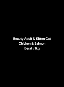 BEAUTY MAKANAN KERING KUCING CHICKEN & SALMON 1KG