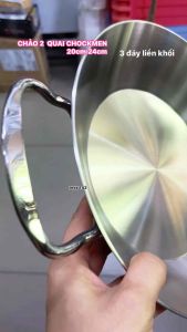 CHẢO 2 QUAI KHÔNG NẮP INOX 304. Chockmen size 20/24cm