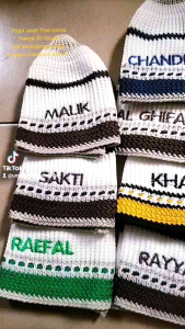 (Langsung Kirim) Peci rajut Freenama anak gratis nama anak