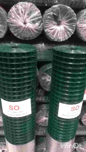 Ram Kawat Loket Lapis PVC Hijau Kotak 1/2\\\" Per Rol 10 Mtr Lebar 90 cm