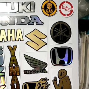Yamaha Logo Sticker Decal in Silver Gold & Hologram