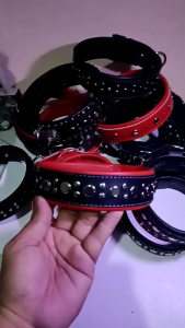Kalung Kulit Anjing 2Jari: Aksesoris Kulit Leher Anjing Pemburu Dewasa