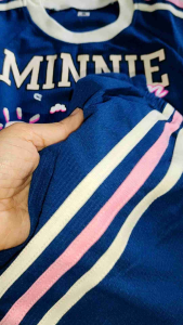 SETELAN ANAK CEWEK LENGAN PENDEK CELANA PENDEK MOTIF MINIE