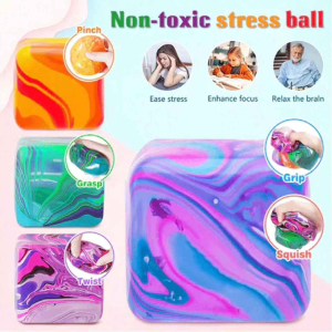 5.5cm Squeeze Toy Squishy Stress Toys Flow Pattern Ice Cube Pinch Decompression Toy Cube Pinch