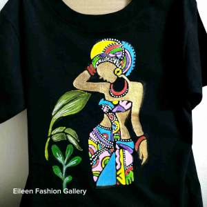 Hand-painted T-Shirt(เสื้อยืดเพ้นท์มือ)Small size Bust 32" length 20" cotton