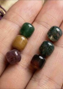 Mặt lu thống mini đá thạch anh 8li khoan sẵn lỗ xâu 1li may mắn tài lộc