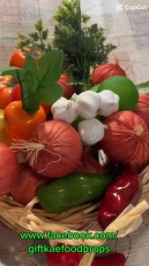 #ผักปลอม (ชุดยกเซ็ทD)ราคาไม่รวมกระจาด เหมาะสำหรับตกแต่งโชว์เพื่อเพิ่มยอดขาย