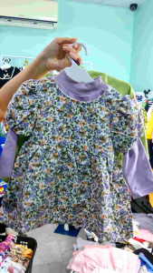 Setelan Bayi Perempuan NURA Baju Fashion Overal Set 2in1 Baby Girl Korean Style Import