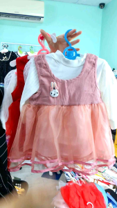 Setelan Bayi Perempuan NABILLA Baju Fashion Overal Set 2in1 Baby Girl Korean Style Import