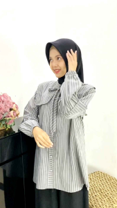 NEW ARRIVAL 2025 CUTETRIK SETELAN KULOT ANAK DAN REMAJA ZEVA SET KULOT PAKAIAN PEREMPUAN SIMPEL CASUAL CANTIK ZEVA GD C56 WARNA TUNIK ABU KULOT HITAM MORIF GARIS STRIPE SALUR