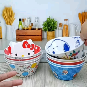 Mangkok Karakter Lucu Import: Cinnamoroll, Mickey Minnie Mouse, Melamine & Doraemon Snitch
