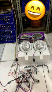 Foglamp Spot Lampu tembak sorot kabut Bulat plus senja 7 warna 12V-55W Universal Mobil / Motor