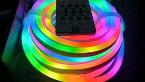 PAKET LAMPU NEON FLEX RUNNING LED REMOTE 5M RGB LAMPU WARNA WARNI LED RUNNING MAGIC 5 METER LAMPU HIAS DECORASI DEKORASI APP CONTROL SENSOR + ADAPTOR