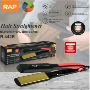 Hair straightener Output power:45W Input voltage:110V-240V 50hz with PTC heater Digital temperature control from 160° to 220°C with ceramic coating plates 27X100mm
