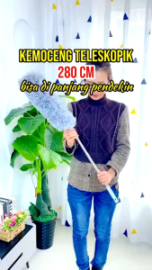Kemoceng Bulu Microfiber Gagang Panjang Pendek 280 CM Bisa Di Tarik Tekuk Teleskopik Flexsibel 2.8 M
