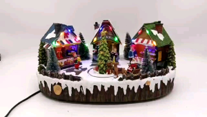 SANTA CLAUS VISITS THE PARK CHRISTMAS VILLAGE DISPLAY