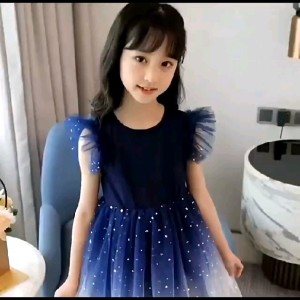 DRESS 2-11 YEARS GAUN PRINCESS NAVY BLUE GIRL DRESS