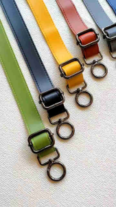 TALI TAS KULIT SINTETIS UK 25cm x 130cm BANTOLAN RING BULAT BLACK NIKEL PREMIUM