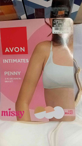Penny 3 pc Beginners Bra set white cups adjustable straps.