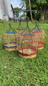 กรงนกคุ้ม กรงนกคุ้มอืด กรงนกคุ่ม ขนาด8-9นิ้ว คละสายแขวน+ห่อกันกระแทกให้ค่ะ