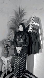 Atasan Kebaya Kartini Modern Lengan panjang Bahan TOYOBO Polos Kebaya Tradisional