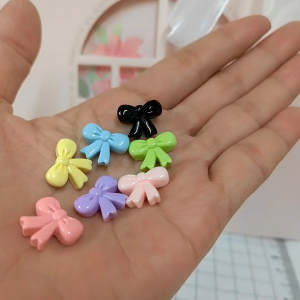 7pcs Small Charm Colourful Bow Tie Cream Glue Diy Casing Hairclip Guka Handmade Art Craft Gift for Kids DC1235