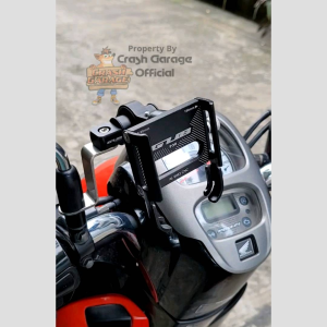 Paket Holder GUB P30 + Breket Spion GUB MT75-40 Holder HP Motor Full Besi Alumunium Alloy Anti Getar Flexible Rotasi 360 Derajat Dudukan Handphone Tempat Ponsel Penyangga Tatakan Wadah Hp di Motor
