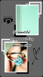 Engagement genuine silver elegant ring