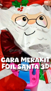 BALON FOIL NATAL SANTA RUSA KADO 3D DUDUK REINDEER 3D 2D hiasan aksesoris dekorasi merry christmas deer besar jumbo big sekolah minggu rumah gereja kantor photobooth