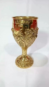 Chalice Last Supper Design Made of Brass 5.5 inches