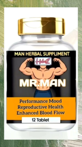 MR.MAN Herbal Supplement Performance Mood Reproductive Health Enhanced Blood Flow 12 Tablet