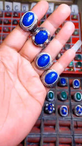 Natural lapiz lazuli cincin batu akik Natural dim kantoran