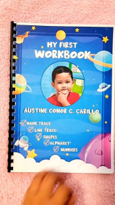 100++ pages for 190 pesos Customized Workbook for kids with NAME TRACE