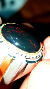 Batu Cincin Kalimaya Black Opal Asli Banten