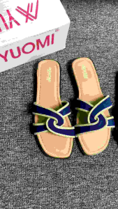 Ayuomi - Emiko Flat Slop Sandal Wanita Modis Terkini