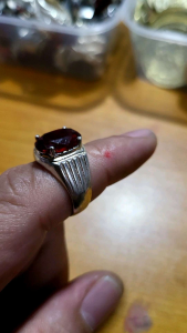 CINCIN PERAK 925 SERAI MERAH PERMATA BATU STONE FOR RING CINCIN HIGH QUALITY GERM STONE