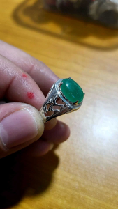 CINCIN PERAK 925 ZAMRUD KHALIMANTAN PERMATA BATU STONE FOR RING CINCIN HIGH QUALITY GERM STONE