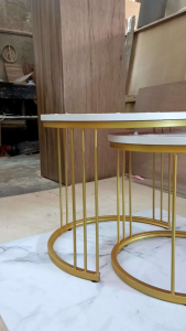 RJP FURNITURE Meja Industrial Besi Kayu Minimalis Sudut Ruang Tamu Modern Estetik - Cosmo Versi 2