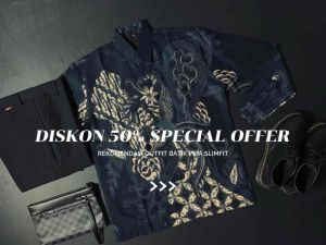 Kemeja Batik Pria Lengan SELLING NAVY Slimfit Panjang Katun Prima Premium Lapis Furing