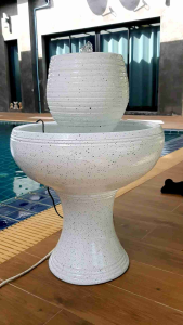 น้ำขุดดินเผาหัวทรงเบลล่า สีขาวเม็ดดำ เสริมฮวงจุ้ยหน้าบ้าน รับประกันสินค้าแตกระหว่างขนส่ง แตกเสียหายรับใหม่ทันทีครับ