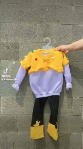 Setelan Lucu Baju Anak Perempuan 6 Bulan - 4 Tahun MOTIF POL RAINBOW