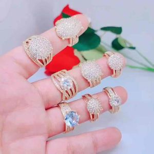 Cincin Replikaa brlian Wanita Dewasa Cocok Untuk Harian Lapis Emas 18k