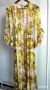 12518 ZENDAYA ASYMMETRIC TIERED MAXI DRESS - LONG DRESS FLPWER - DRESS LENGAN PANJANG - MAXI DRESS BUNGA